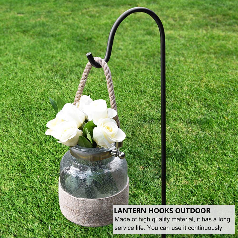 Dualshine shepherd hook blends with surroundings while supporting multiple decorative items.