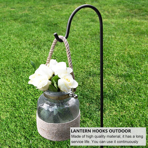 Dualshine shepherd hook blends with surroundings while supporting multiple decorative items.