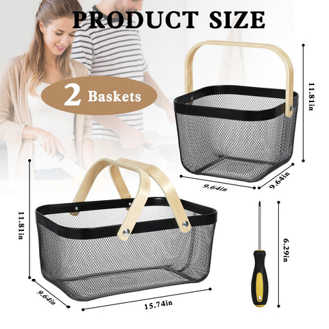 Dualshine two-pack garden baskets ready for harvest, picnic, storage