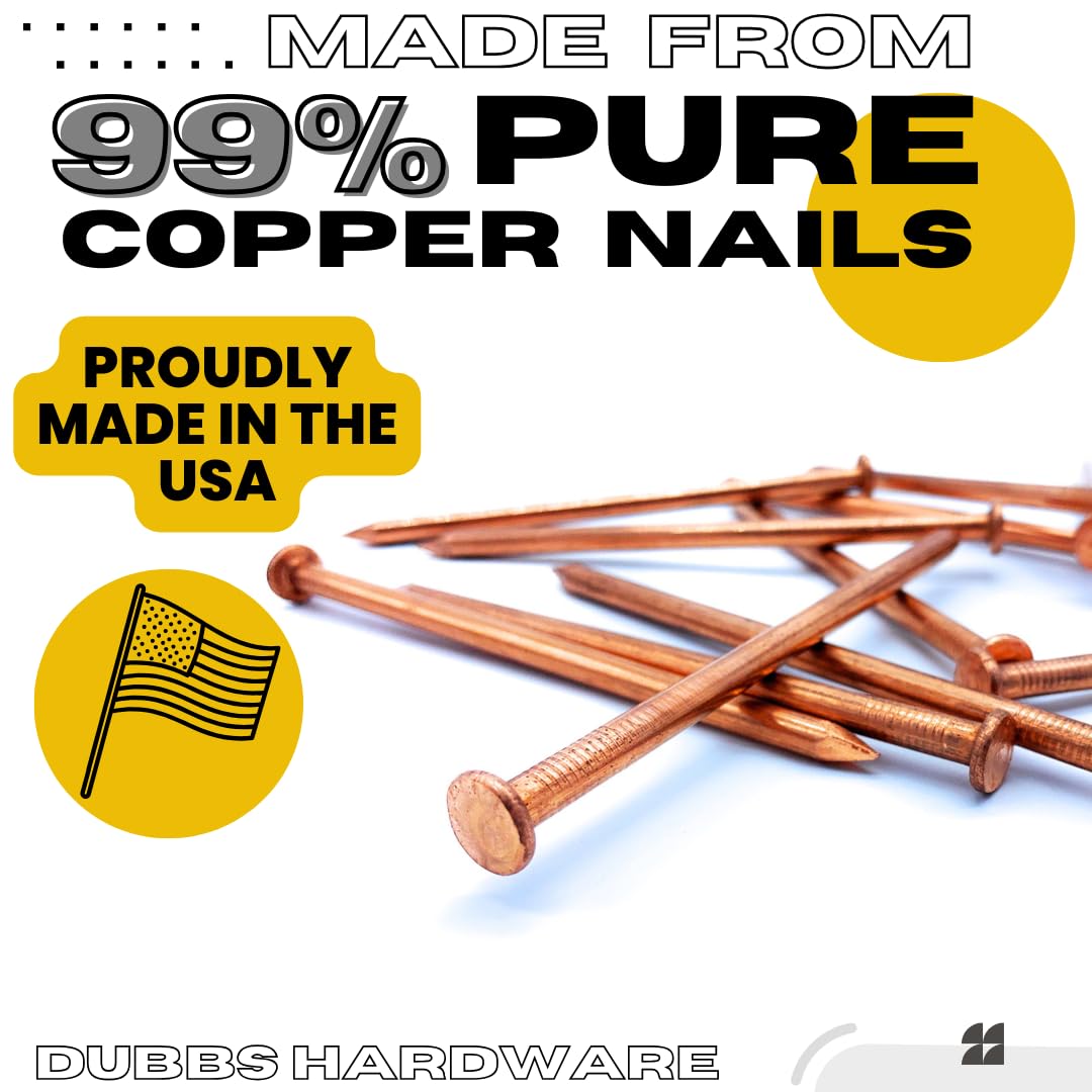 Close-up of copper texture on Dubbs Hardware spikes highlighting durability.
