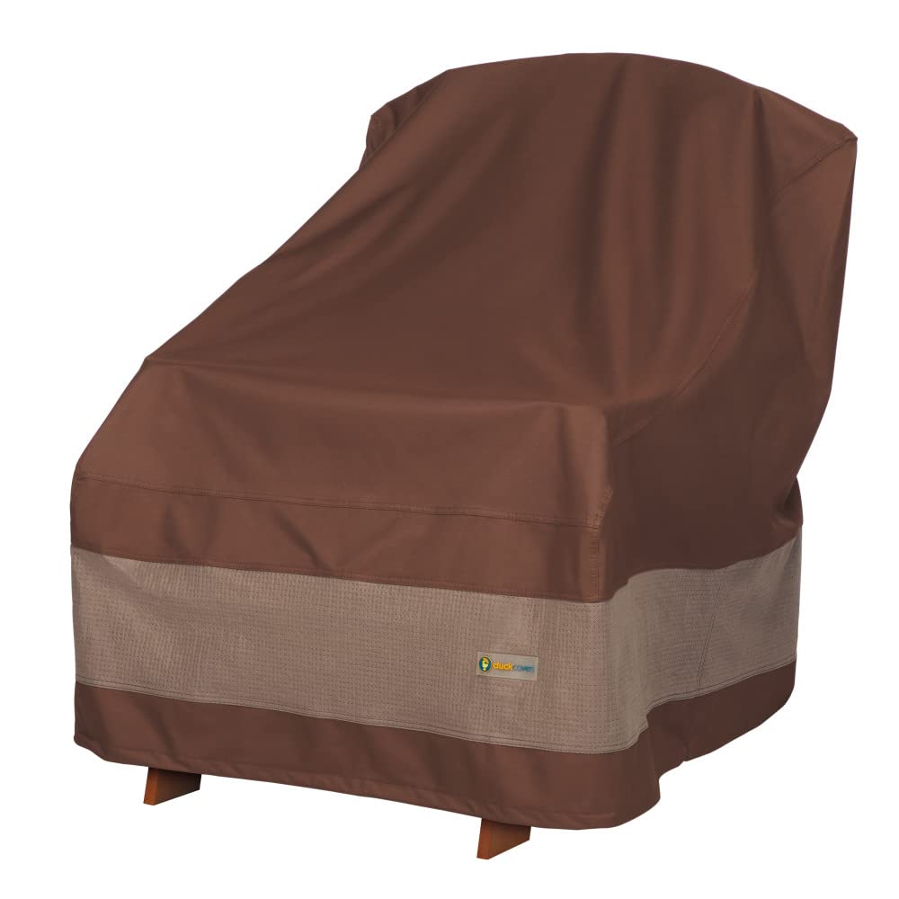 Duck Covers Ultimate waterproof chair cover in full-shot protects outdoor Adirondack chair from elements