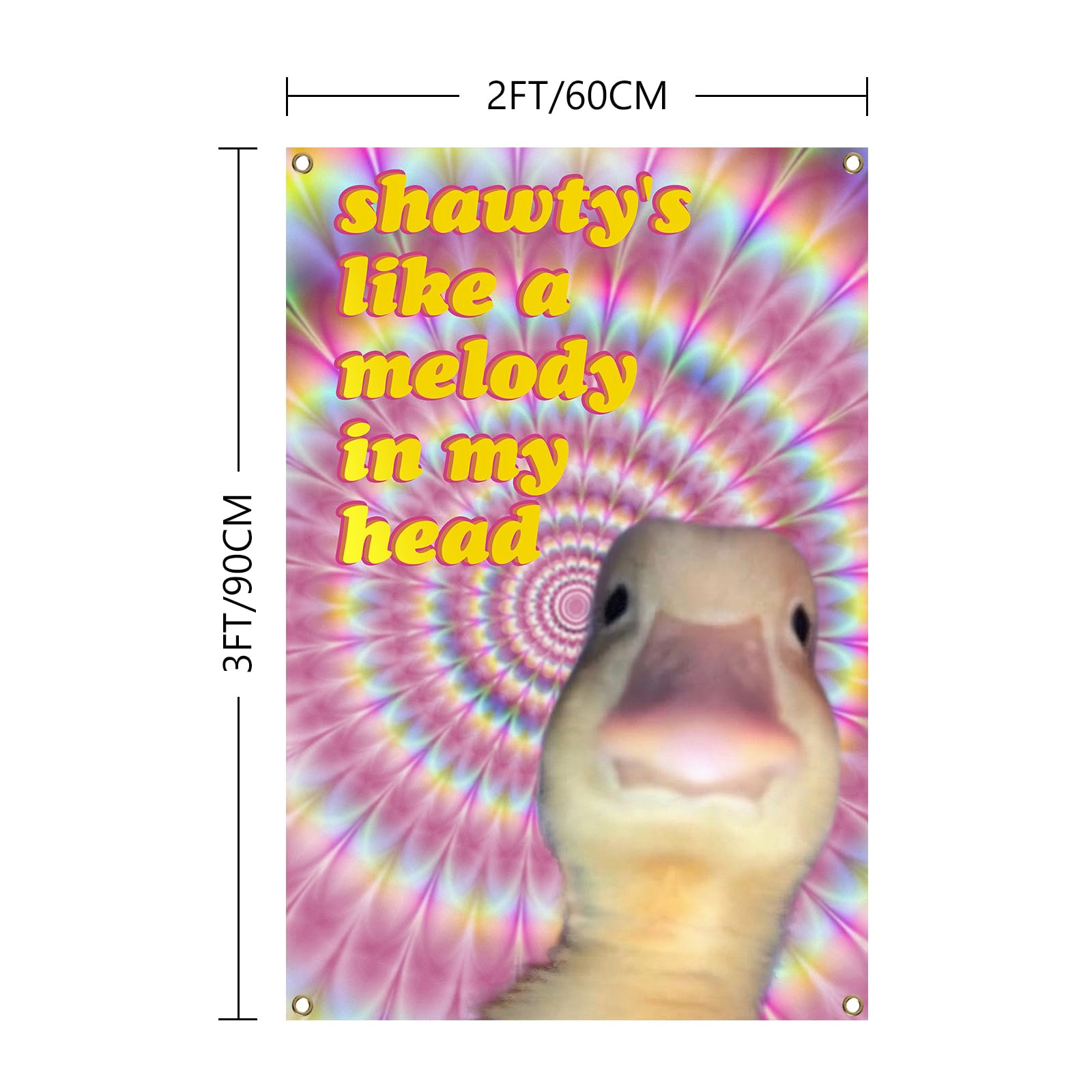 Duck Flag Shawty's Like A Melody In My Head brass grommets endure outdoor hang.