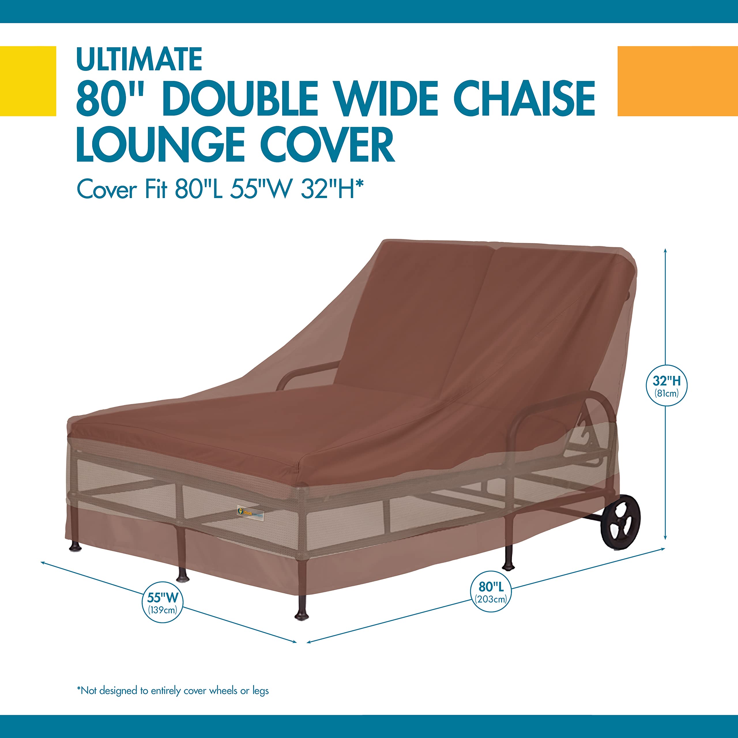 Duck Covers mocha-color chaise cover complements patio décor while protecting furniture.