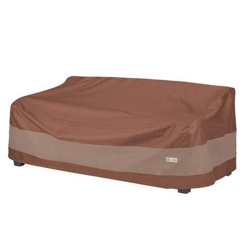 Duck Covers Ultimate sofa cover protects a 104W sofa from rain and wind.