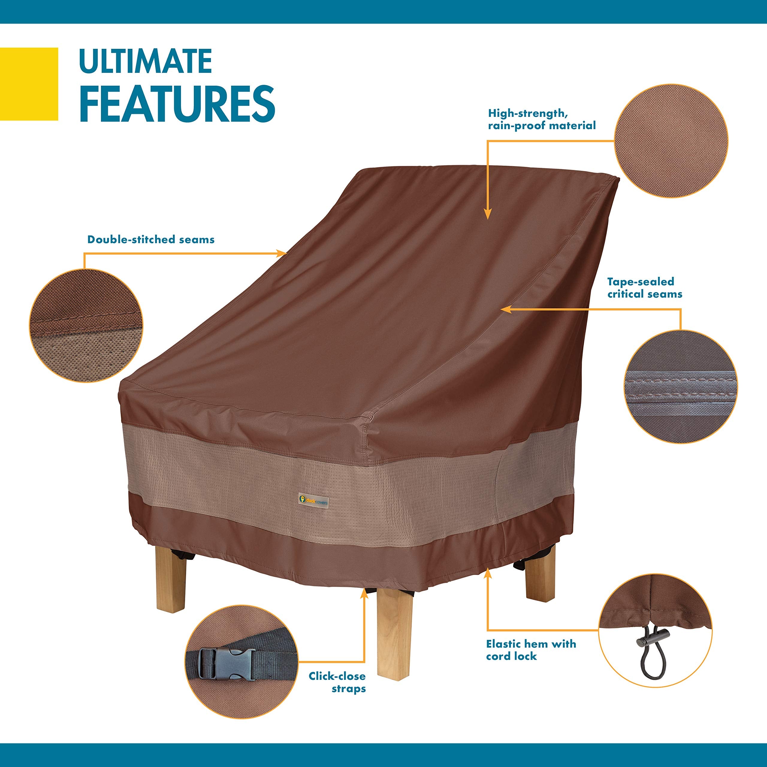 Duck Covers Ultimate waterproof Adirondack chair cover features a durable polyester base