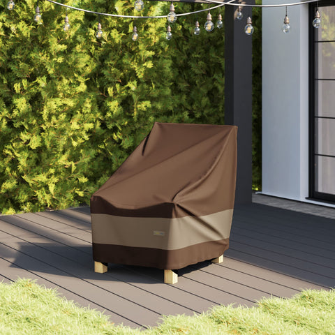 Duck Covers Ultimate waterproof Adirondack chair cover offers wind protection on breezy days