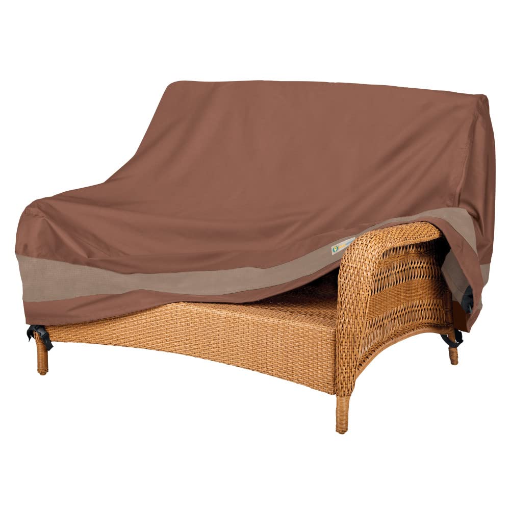 Duck Covers Ultimate Waterproof Loveseat Cover side view guards against wind and moisture.