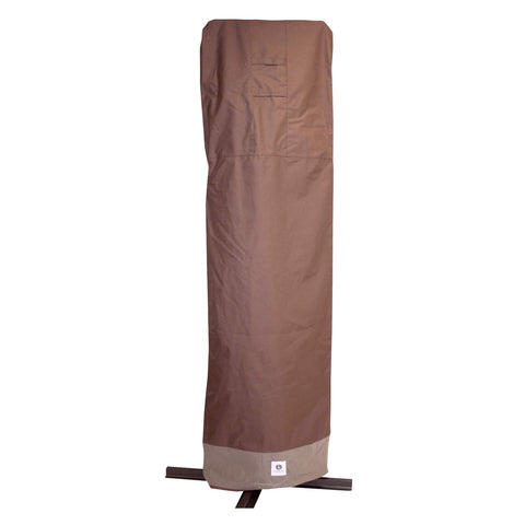 Duck Covers ultimate waterproof offset umbrella cover in mocha shade protects from rain and dust.