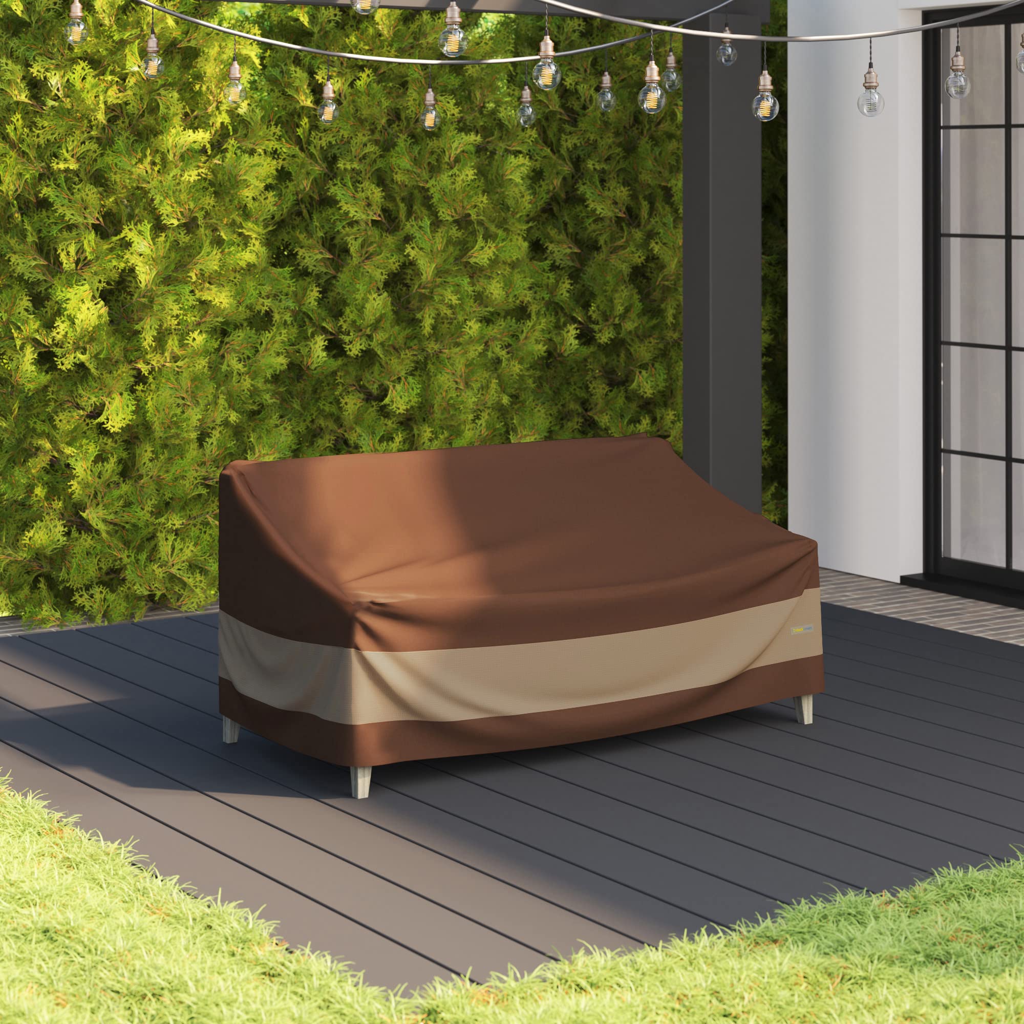 Duck Covers ULV623835 mocha color complements any patio setup.