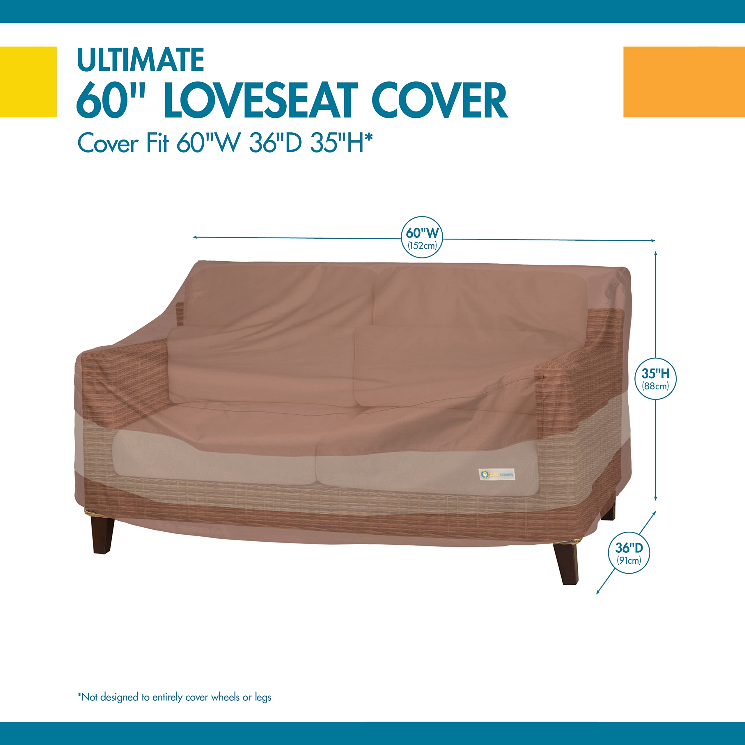 Duck Covers ULV623835 waterproof dust rain snow keeps outdoor loveseat clean.