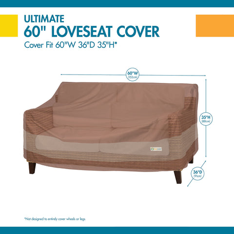 Duck Covers ULV623835 waterproof dust rain snow keeps outdoor loveseat clean.