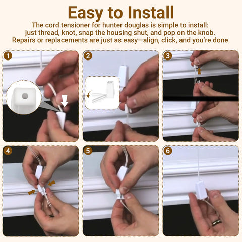 DuckcowsC white cord stop close-up highlighting durable ABS material
