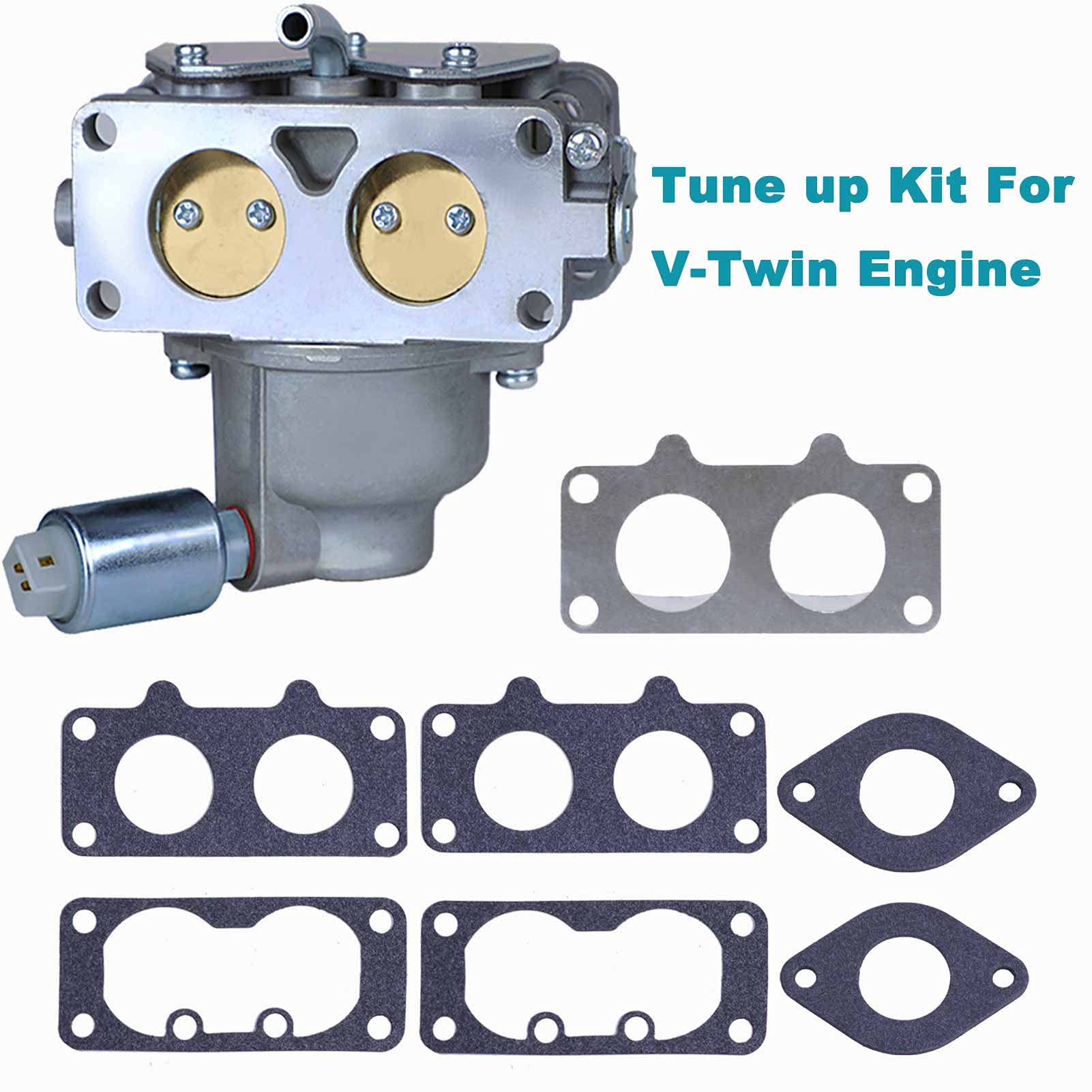 DUCTAIL 791230 carburetor installed on a 20-25 HP V-twin engine.