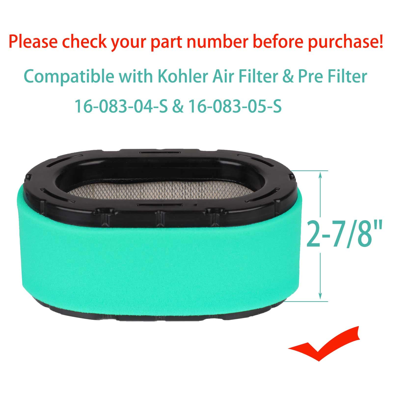 DUCTAIL two-pack fuel filters bundled with air filter kit for replacement