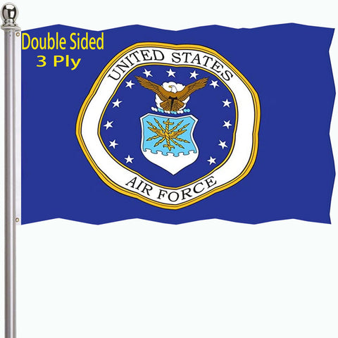 ducuh Air Force Crest Flag 3x5 double-sided outdoor display with vivid colors.