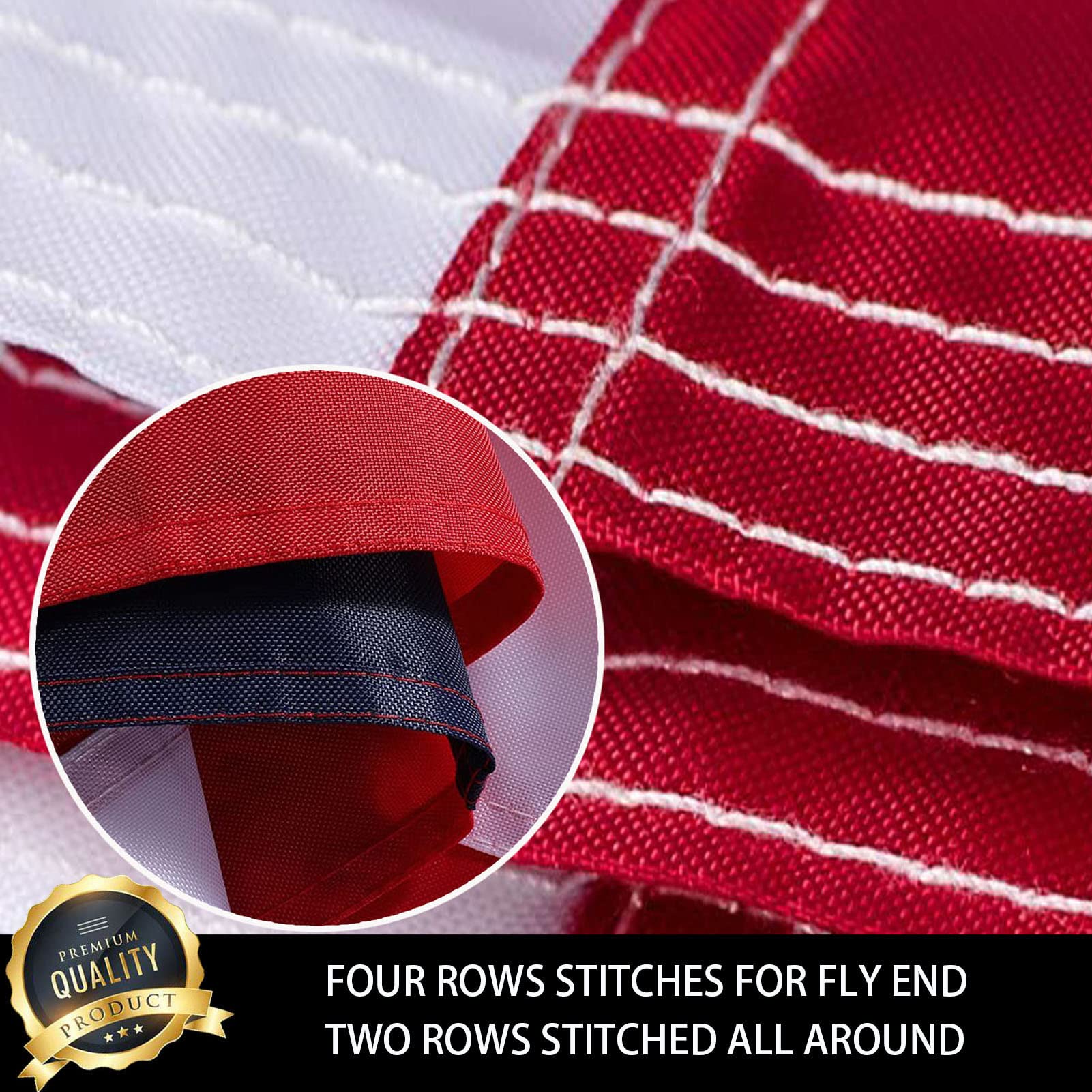 Ducuh Betsy Ross flag brass grommets for secure mounting.