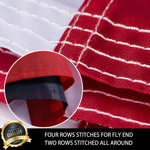 Ducuh Betsy Ross flag brass grommets for secure mounting.