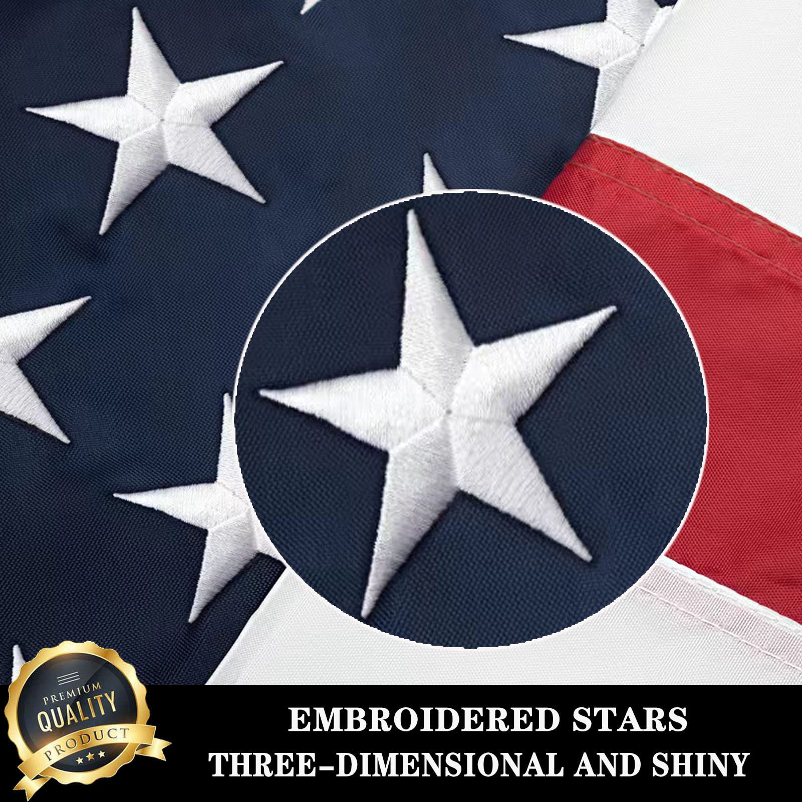 Ducuh Betsy Ross flag embroidery detail, premium craftsmanship.