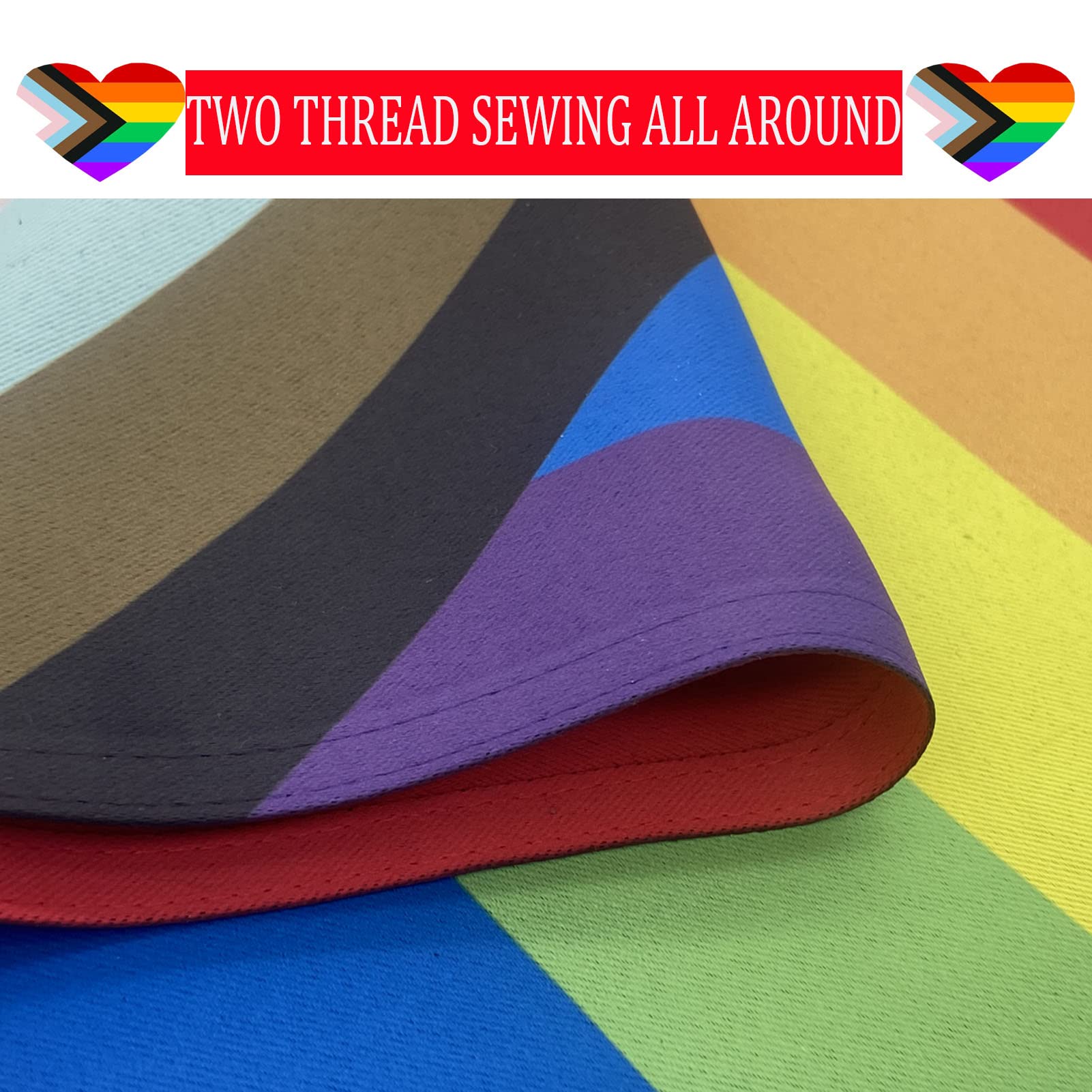 Ducuh bright rainbow colors on durable polyester fabric.