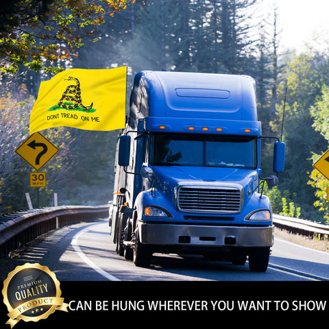 Ducuh flag mounted on a vehicle for bold, mobile display.