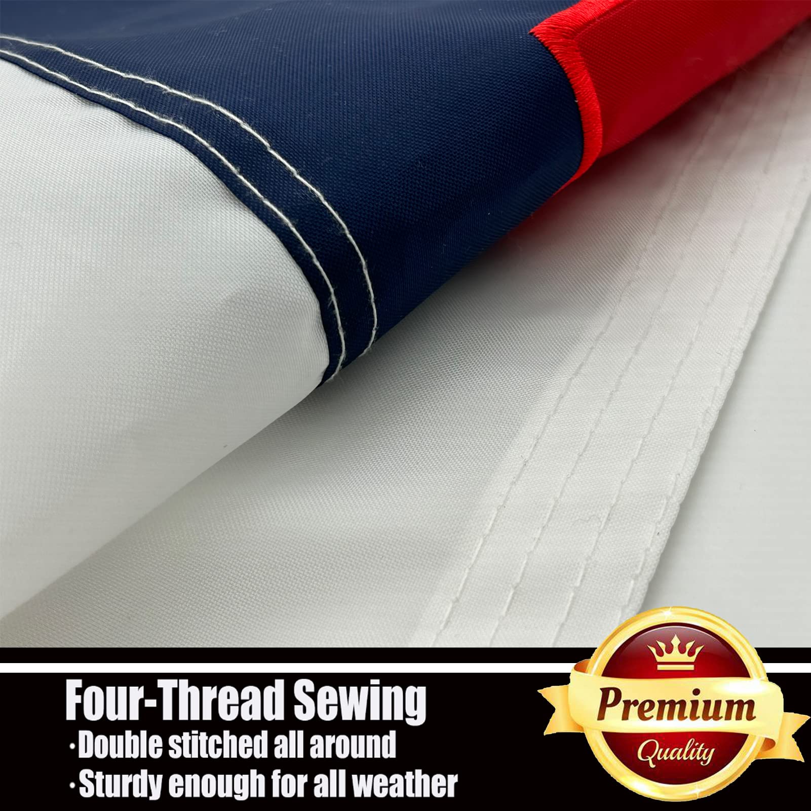 Ducuh flag features reinforced stitching for long-lasting use.