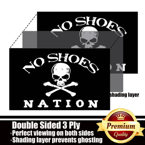 ducuh No Shoes Nation flag back view showing double-sided visibility