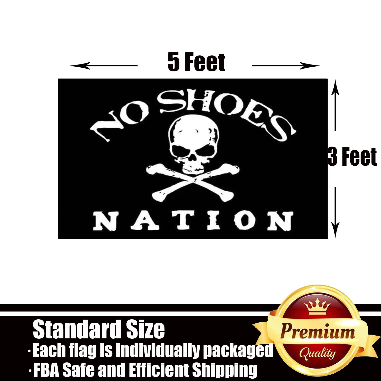 ducuh No Shoes Nation flag in use on an outdoor wall for bold statement