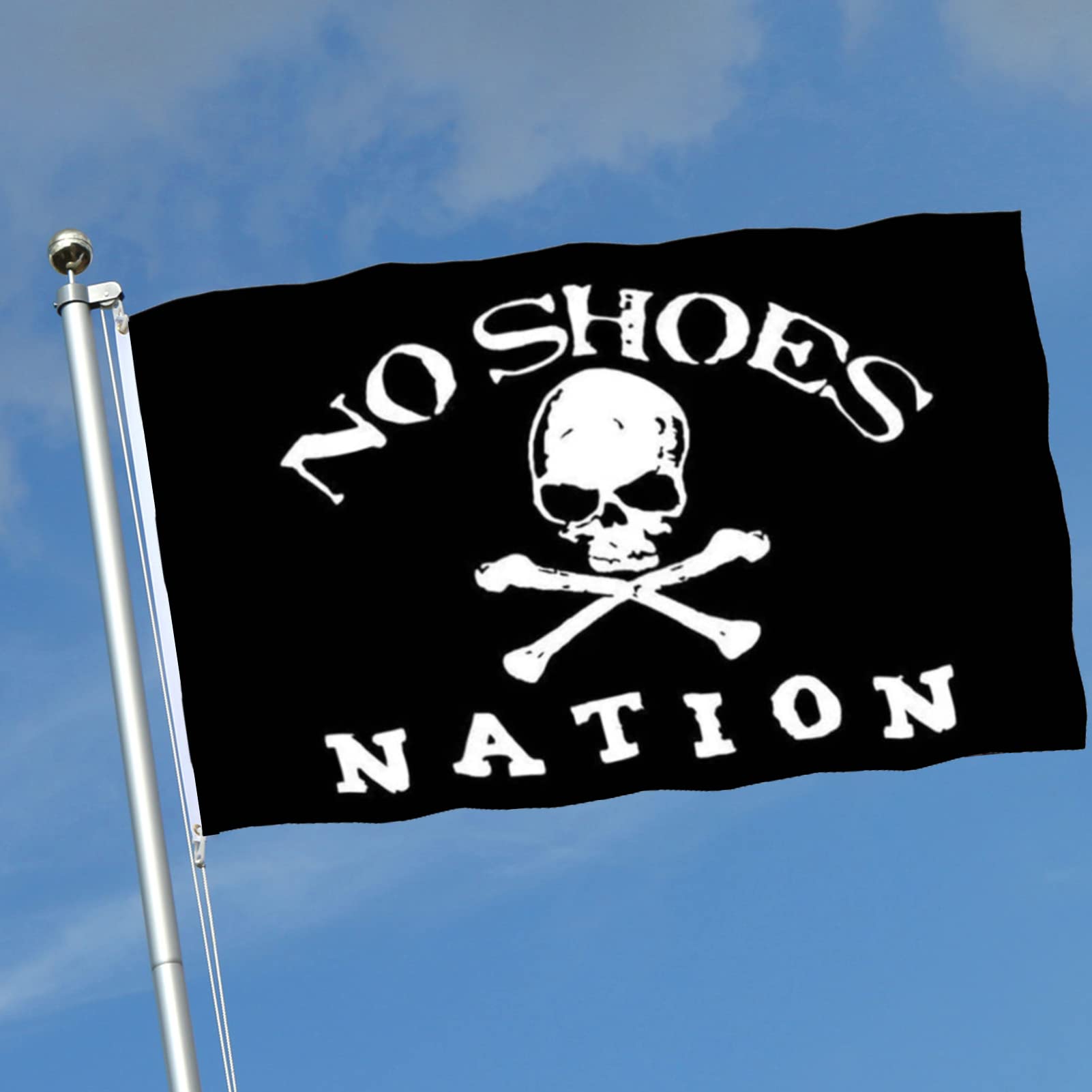 ducuh No Shoes Nation flag stitch detail highlighting reinforced seams