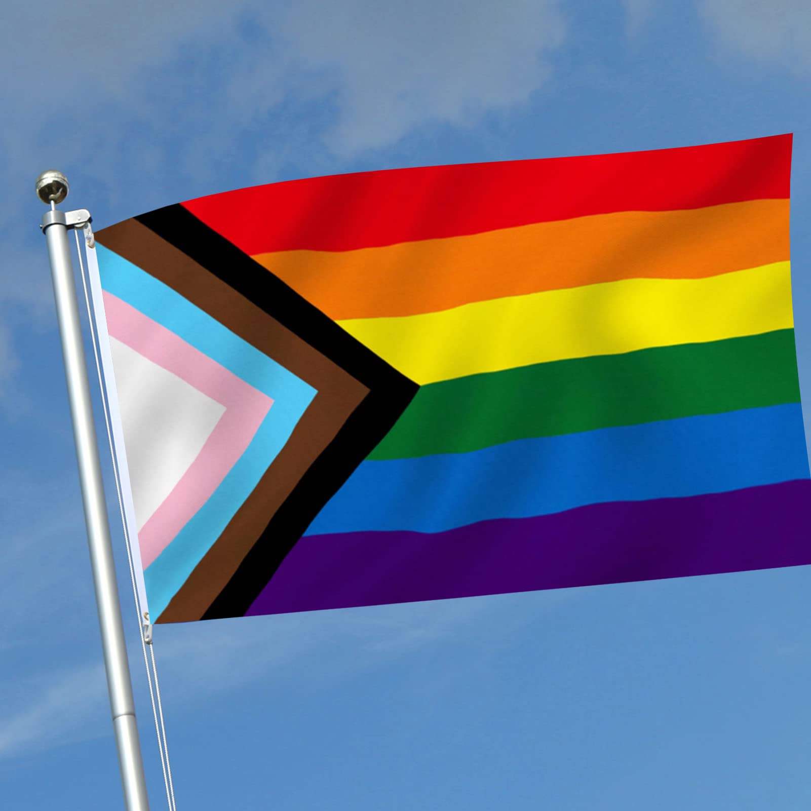 ducuh Progress Pride flag ideal for events, home displays, and community spaces.