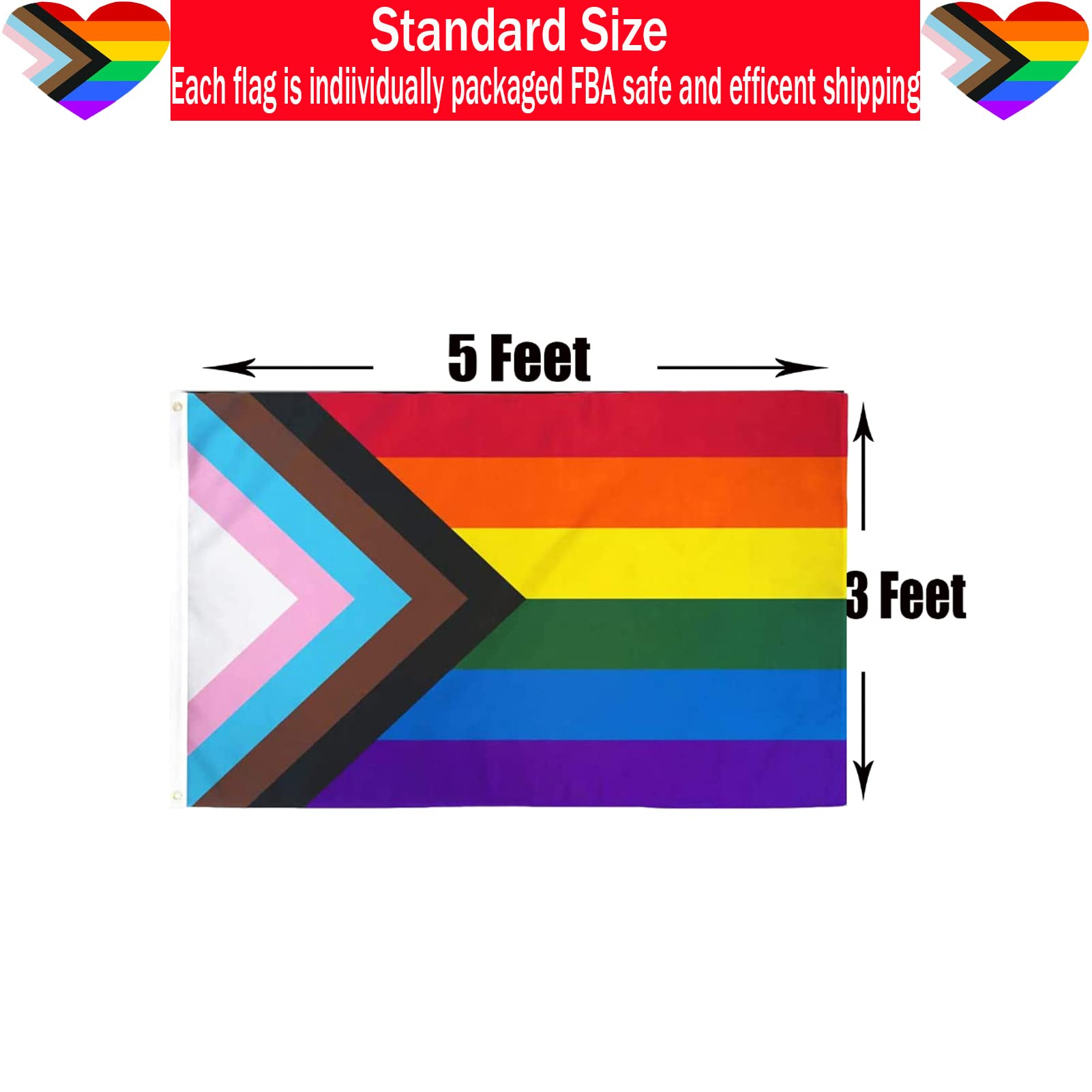 Ducuh Pride flag stitching detail shows four-row fly end and reinforced seams.