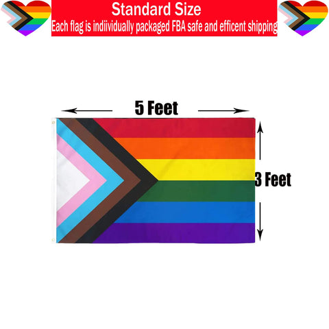 Ducuh Pride flag stitching detail shows four-row fly end and reinforced seams.