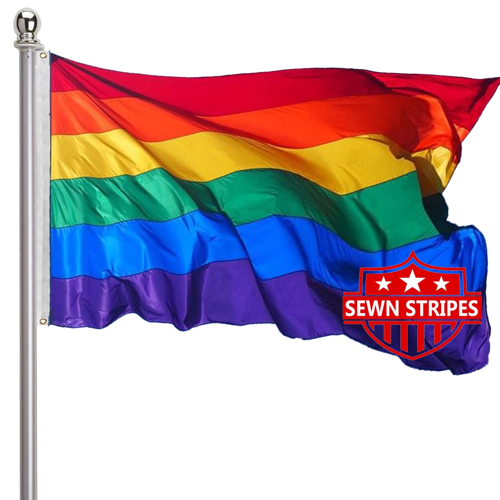 Ducuh Rainbow Flag 3x5 for outdoor use with vivid colors and pride displays