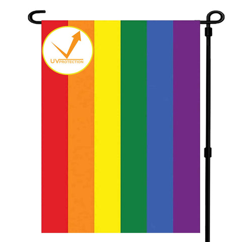 Ducuh Rainbow Pride garden flag double-sided for outdoor display with bright colors