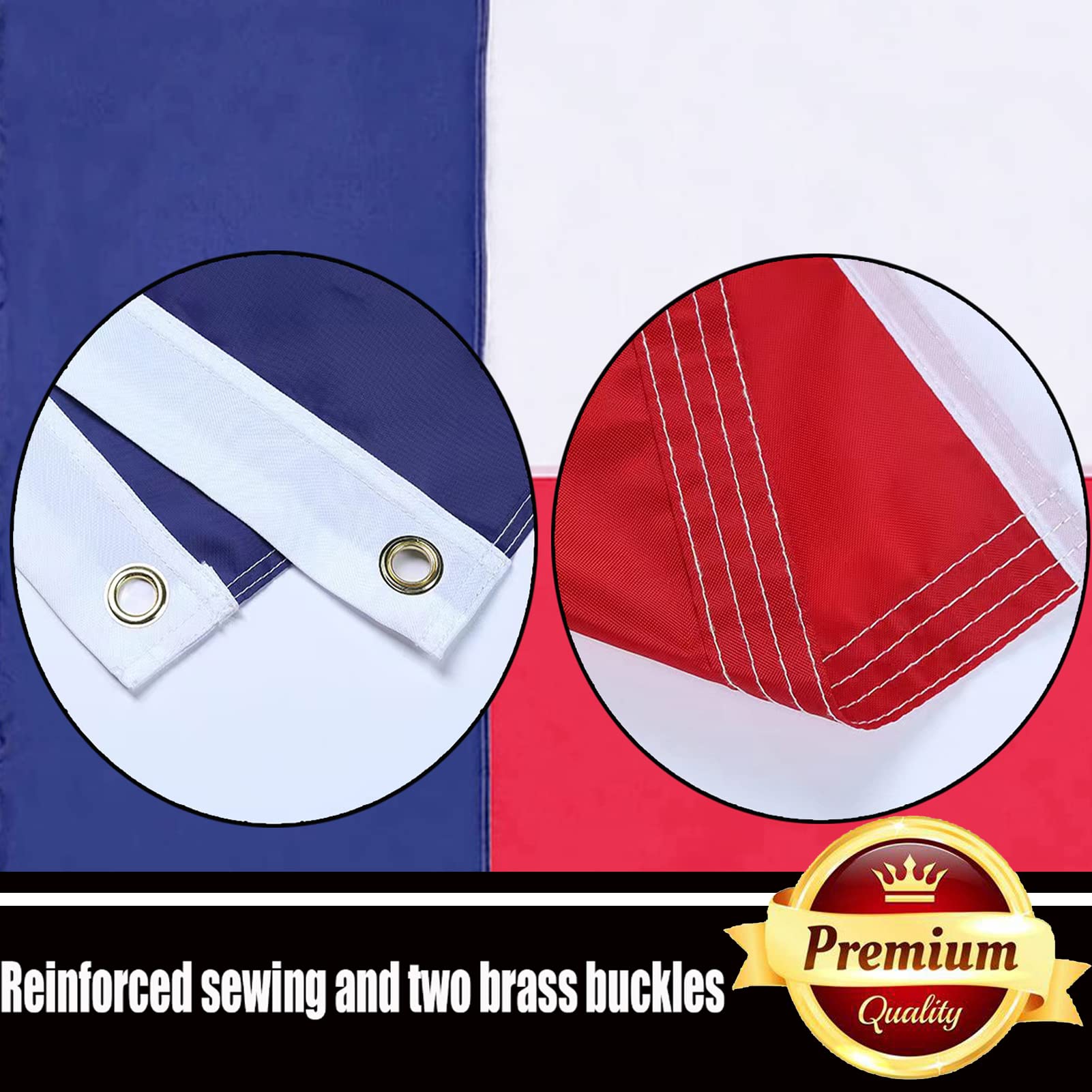 Ducuh flag uses double stitching for reinforced durability.