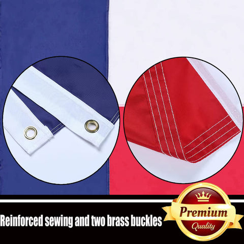 Ducuh flag uses double stitching for reinforced durability.