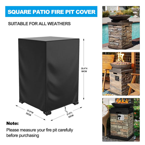 DUDSOEHO windproof square fire pit cover stays secure during storms.