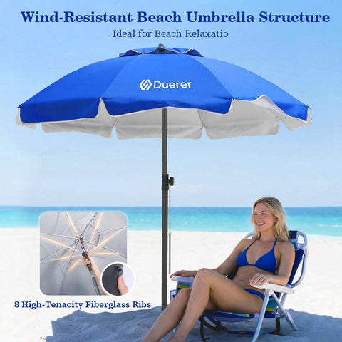 Duerer base with rotating handle makes setup quick in sandy spaces