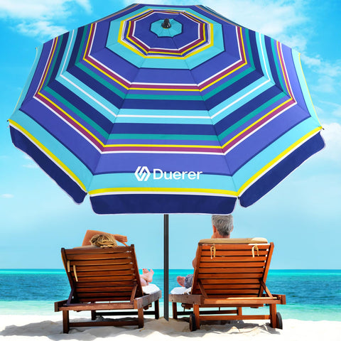 Duerer beach umbrella windproof frame provides stable shade on windy beaches