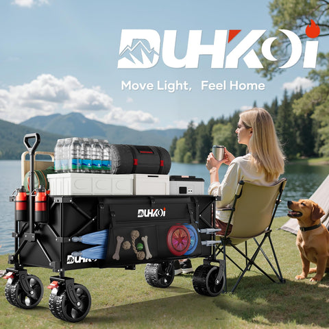DUHKOI wagon available in Black, Rose Pink, and Light Blue for style and practicality.