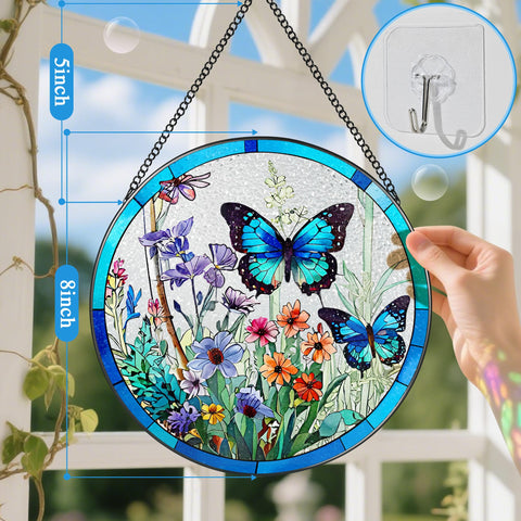 DUJITODOH butterfly suncatcher adds cheerful color to interiors when sunlight passes through