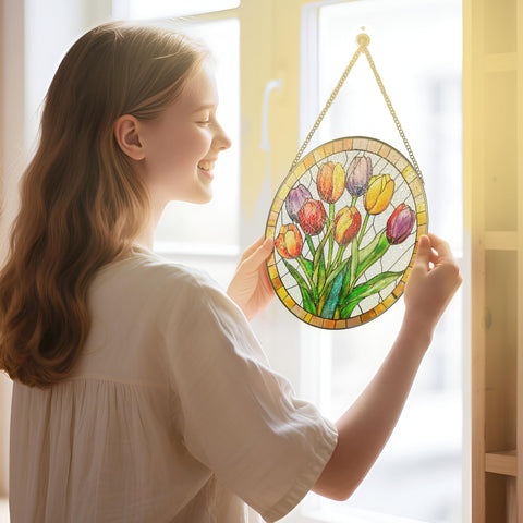 DUJITODOH double-sided suncatcher shines from any angle, enriching daylight mood.
