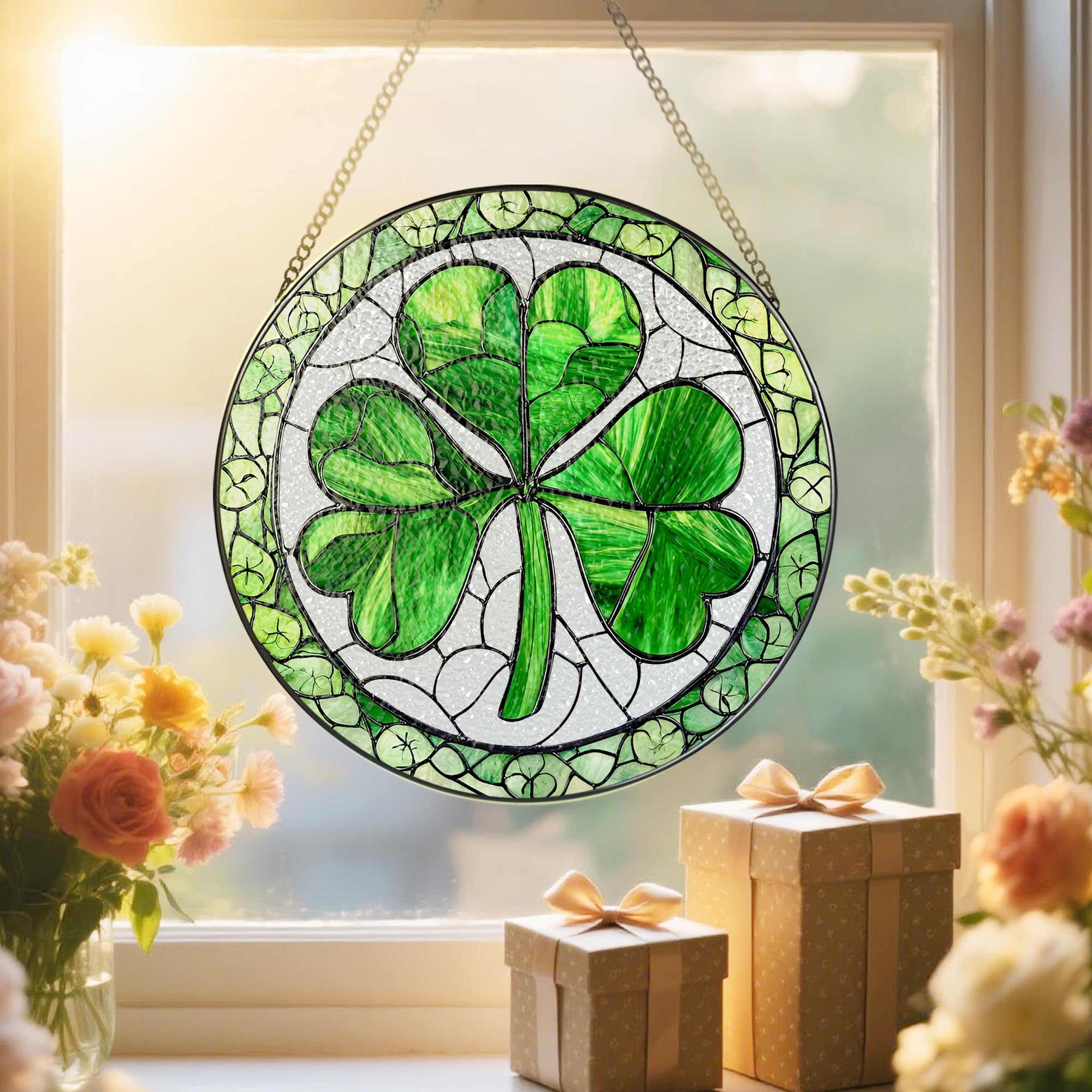 DUJITODOH holiday window decor with Irish charm for homes