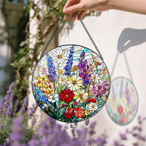 DUJITODOH Window hanging suncatcher with chain for easy setup.