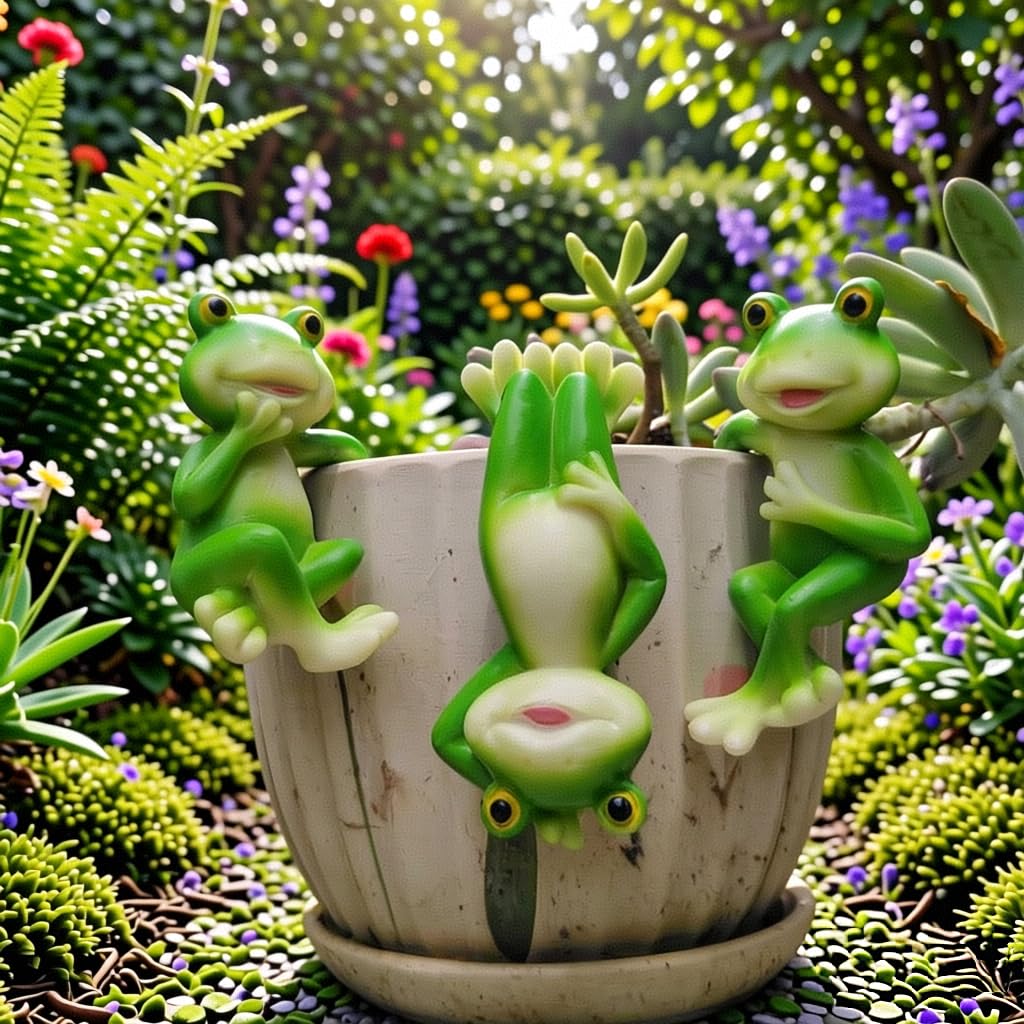 dukiwu frog statue gift set ideal for frog lovers and fairy garden enthusiasts