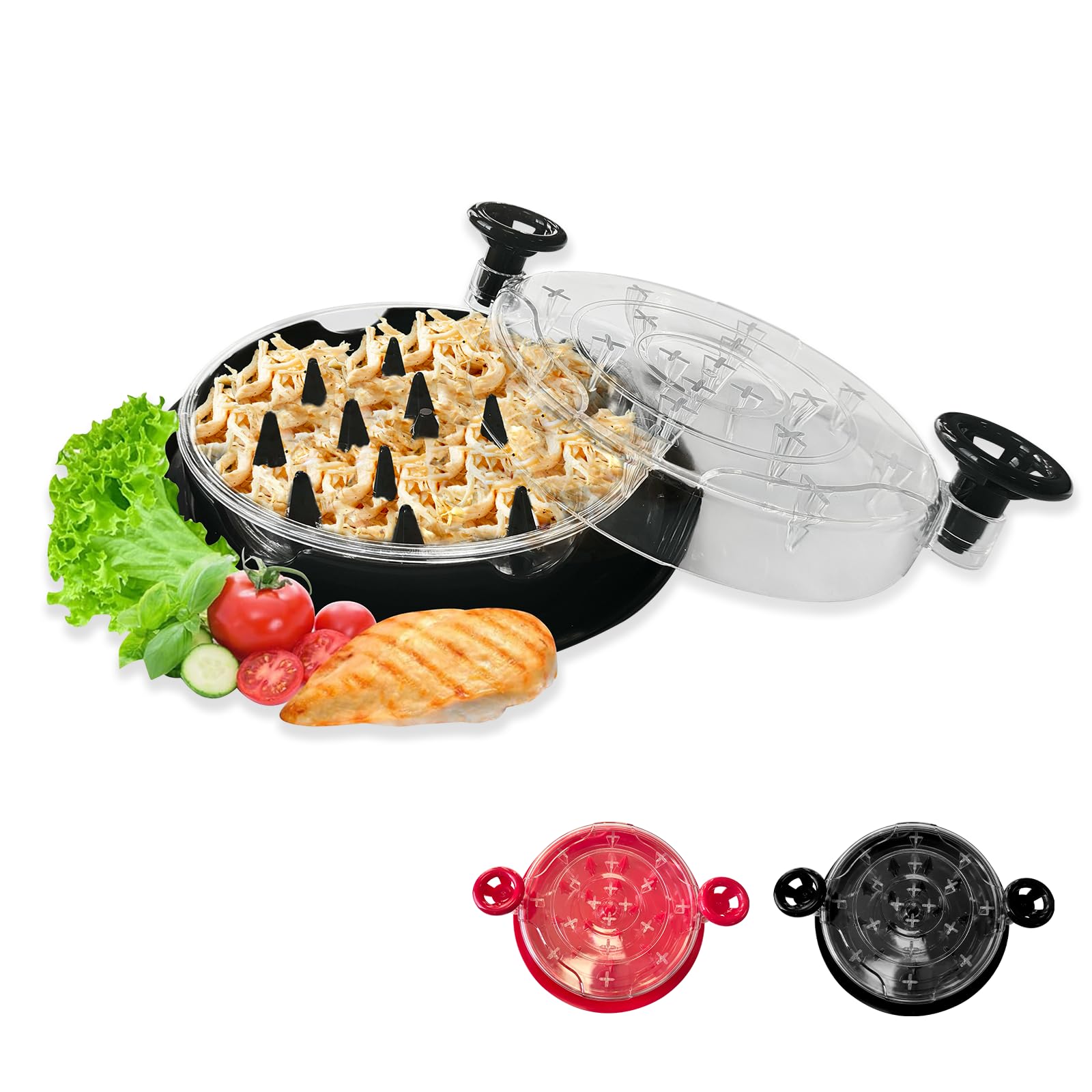 Dulzstud chicken shredder twist with lid for quick, even shredding of cooked meat.