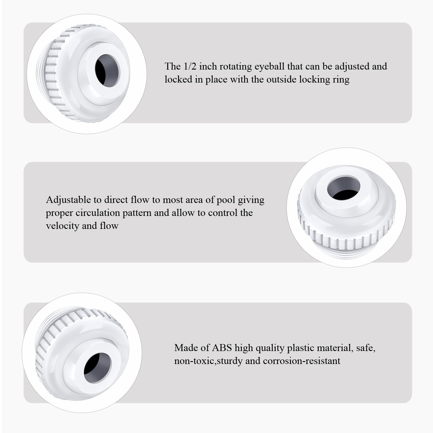 DUMEALAGR SP1419D ABS plastic fittings resist corrosion and wear.