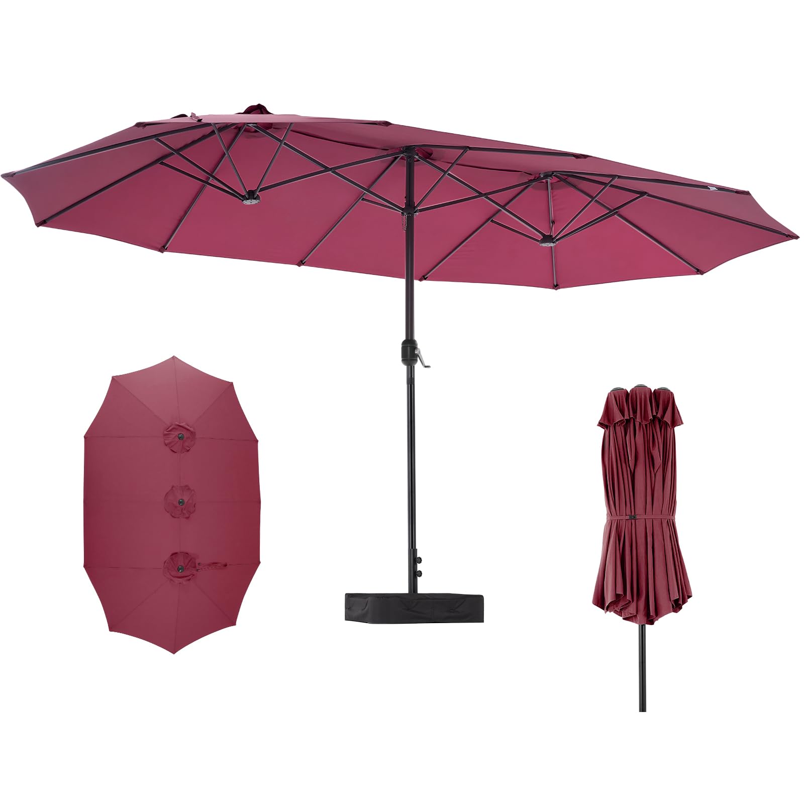DUMOS 15ft large patio umbrella with base included shields family gatherings from sun