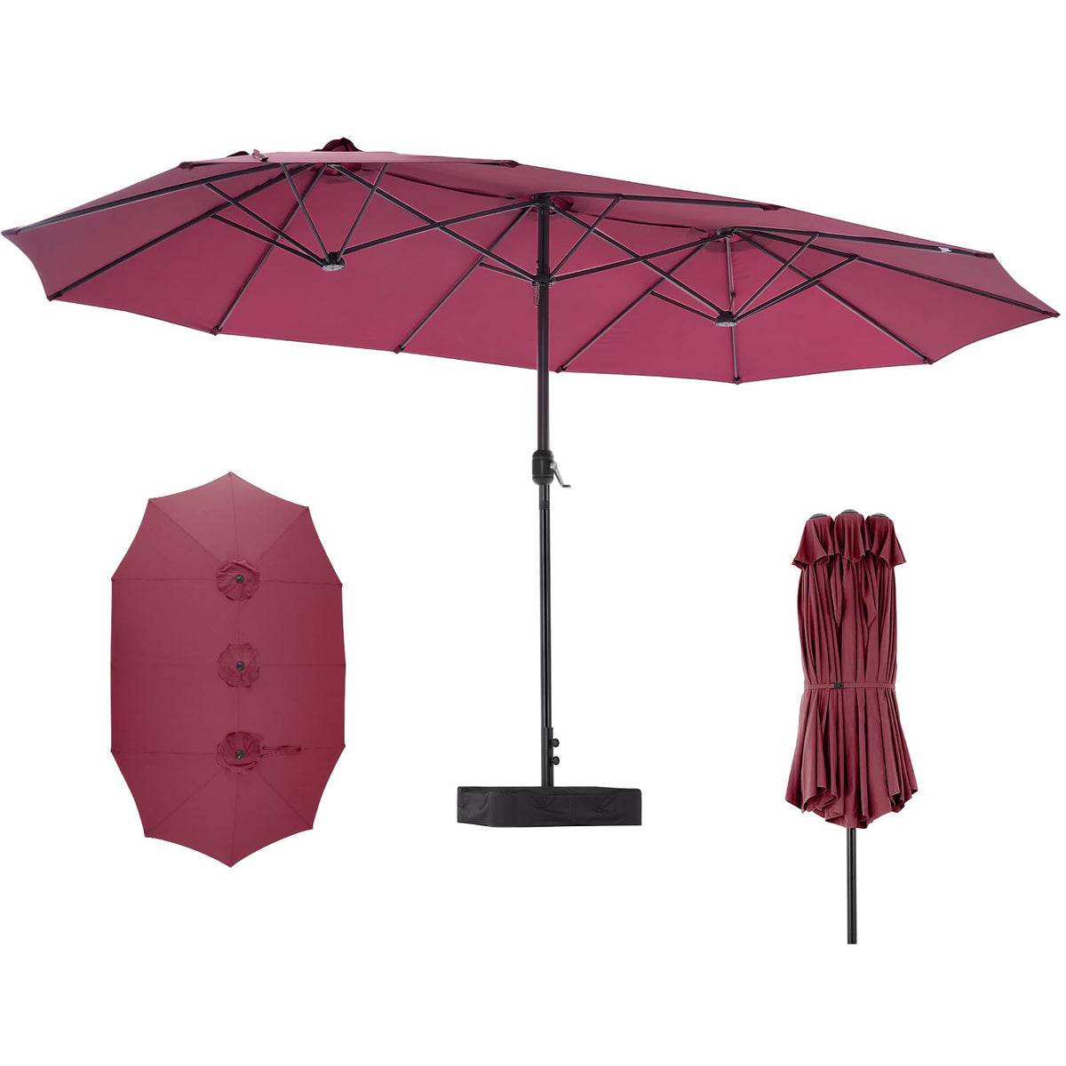 DUMOS 15ft large patio umbrella with base included shields family gatherings from sun