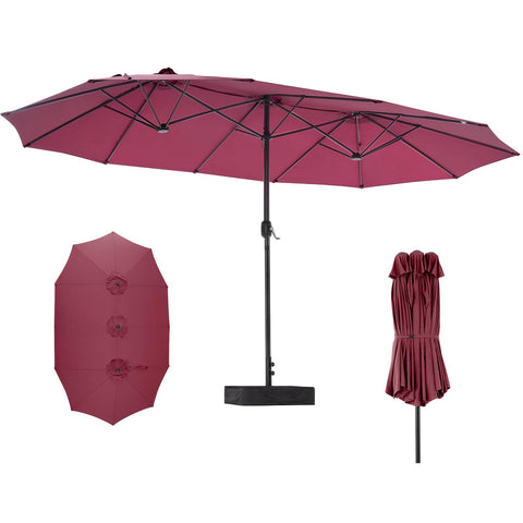 DUMOS 15ft large patio umbrella with base included shields family gatherings from sun