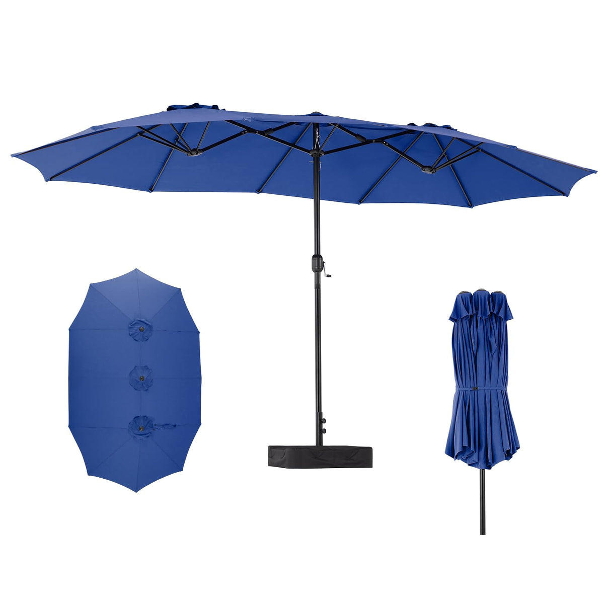 DUMOS 15ft patio umbrella with base included for stable shade